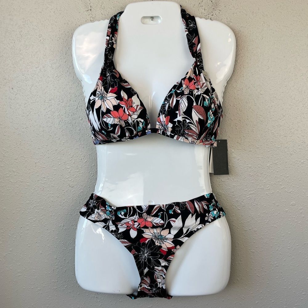 NWT Kenneth Cole New York Matching Bikini Top and Bottom Size M 34 B/C